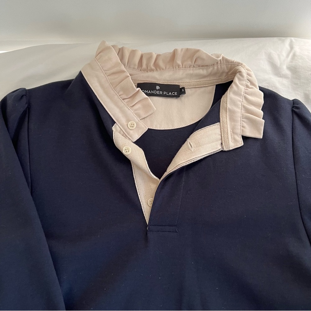 Pomander Place Navy Charlotte Terry Dress